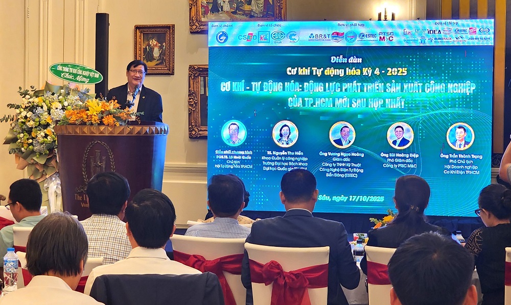 PGS.TS. Lê Hoài Quốc – Chủ tịch Hội Tự động hóa TP.HCM phát biểu khai mạc