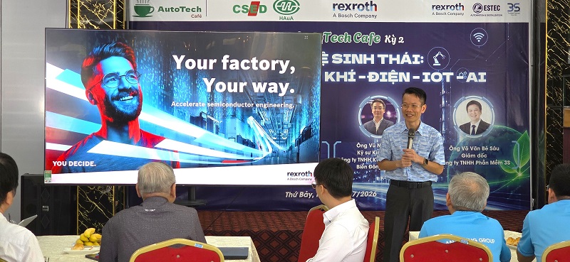Ông Lê Văn Hải – Tổng Giám đốc Bosch Rexroth Việt Nam chia sẻ ấn tượng tích cực về nội dung chuyên môn và không khí trao đổi tại diễn đàn.